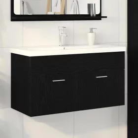   Mosdókagyló szekrény Fekete tölgy 90 x 38.5 x 46 cm Faanyag
