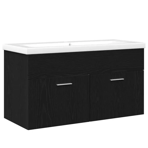 Mosdókagyló szekrény Fekete tölgy 90 x 38.5 x 46 cm Faanyag