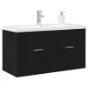 Mosdókagyló szekrény Fekete tölgy 90 x 38.5 x 46 cm Faanyag