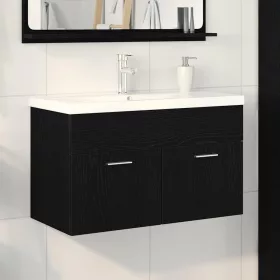   Mosdókagyló szekrény Fekete tölgy 80 x 38.5 x 46 cm Faanyag
