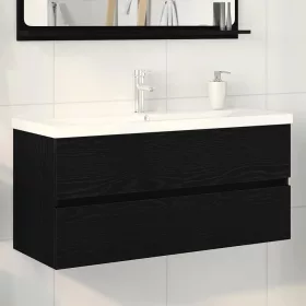   Mosdószekrény tárolóval Musta tammi 100 x 39 x 62 cm Faanyag
