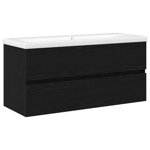 Mosdószekrény tárolóval Musta tammi 100 x 39 x 62 cm Faanyag