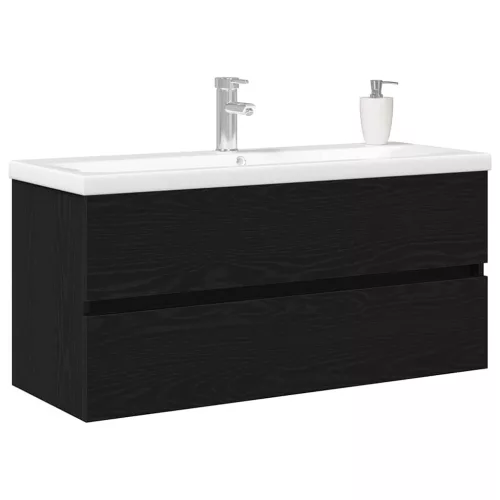 Mosdószekrény tárolóval Musta tammi 100 x 39 x 62 cm Faanyag