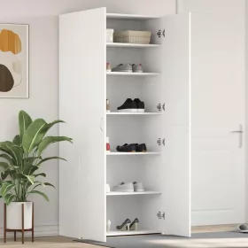   Cipőszekrény polcokkal ajtóval Fehér 80 x 35.5 x 180 cm Faanyag