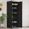 Cipőszekrény polcokkal Fekete 80 x 35.5 x 180 cm Faanyag