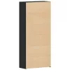 Cipőszekrény polcokkal Fekete 80 x 35.5 x 180 cm Faanyag