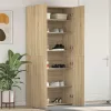 Cipőszekrény polcokkal ajtóval Barna 80 x 35.5 x 180 cm Faanyag