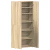 Cipőszekrény polcokkal ajtóval Barna 80 x 35.5 x 180 cm Faanyag