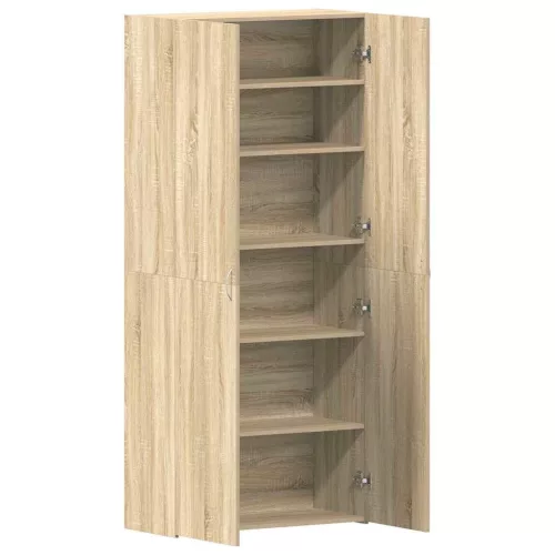 Cipőszekrény polcokkal ajtóval Barna 80 x 35.5 x 180 cm Faanyag