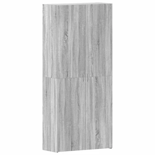 Cipőszekrény polcokkal Szürke 80 x 35.5 x 180 cm Faanyag