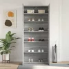 Cipőszekrény polcokkal Szürke 80 x 35.5 x 180 cm Faanyag