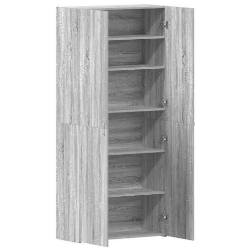 Cipőszekrény polcokkal Szürke 80 x 35.5 x 180 cm Faanyag