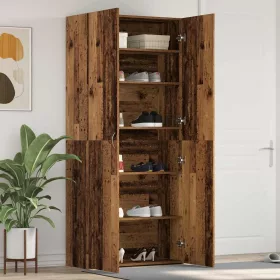   Cipőszekrény polcokkal ajtóval Barna 80 x 35.5 x 180 cm Faanyag