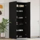 Cipőszekrény polcokkal Fekete 80 x 35.5 x 180 cm Faanyag