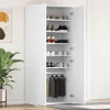 Cipőszekrény ajtóval Fehér 80 x 39 x 180 cm Faanyag