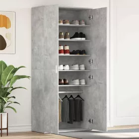 Cipőszekrény ajtóval Szürke 80 x 39 x 180 cm Faanyag
