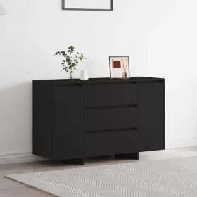 Széf fiókkal Fekete 120 x 41 x 75 cm Faanyag