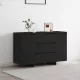Széf fiókkal Fekete 120 x 41 x 75 cm Faanyag