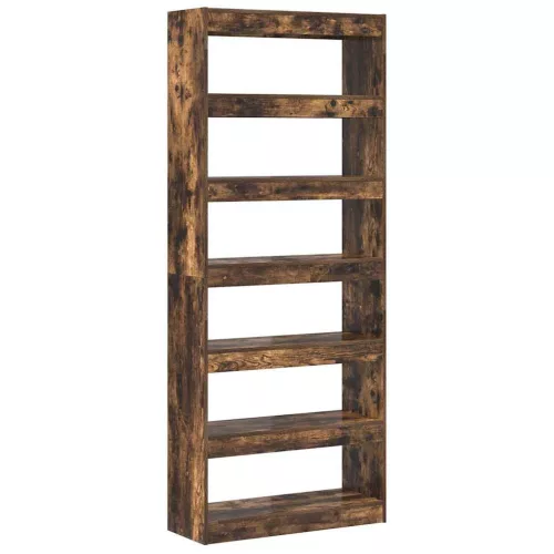 Könyvszekrény polcokkal Füstölt tölgy 80 x 30 x 198 cm Faanyag