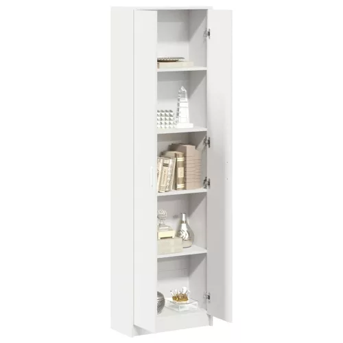 Ruhásszekrény polcokkal ajtóval Fehér 55 x 25 x 189 cm Faanyag