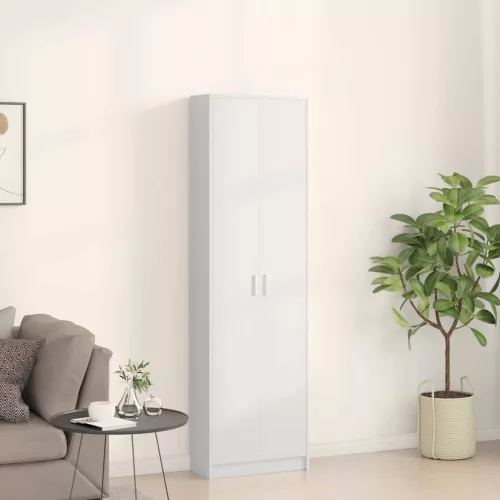 Ruhásszekrény polcokkal ajtóval Fehér 55 x 25 x 189 cm Faanyag