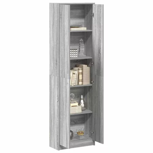 Ruhásszekrény polcokkal Szürke sonoma 55 x 25 x 189 cm Faanyag