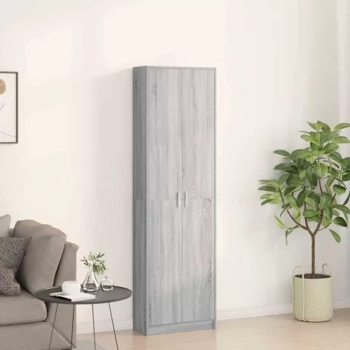 Ruhásszekrény polcokkal Szürke sonoma 55 x 25 x 189 cm Faanyag