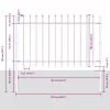 Kerti Kerítés Fehér 3.4 x 1 m Porszórt Acél