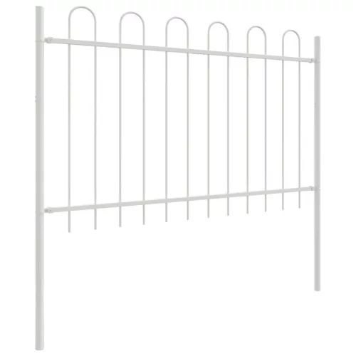 Kerti Kerítés Fehér 3.4 x 0.8 m Porszórt Acél