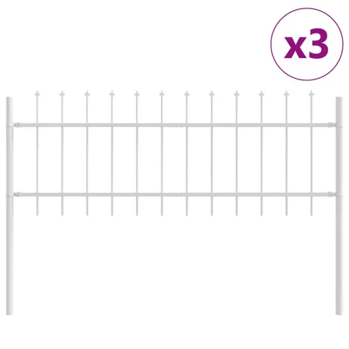 Kerti Kerítés Fehér 5.1 x 0.6 m Porszórt Acél