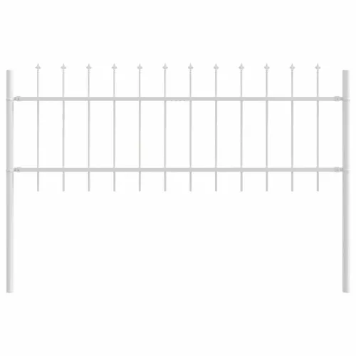 Kerti Kerítés Fehér 5.1 x 0.6 m Porszórt Acél