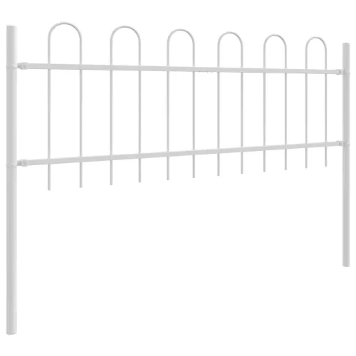 Kerti Kerítés Fehér 5.1 x 0.6 m Porszórt Acél