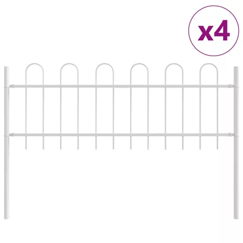 Kerti Kerítés Fehér 6.8 x 0.6 m Porszórt Acél