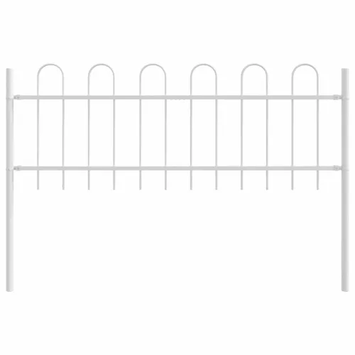 Kerti Kerítés Fehér 6.8 x 0.6 m Porszórt Acél