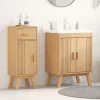 Fürdőszobai bútor szett fiókkal 2 pcs Barna 114 x 43 x 73.5 cm