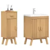 Fürdőszobai bútor szett fiókkal 2 pcs Barna 114 x 43 x 73.5 cm