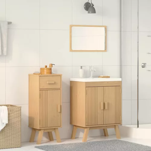 Fürdőszobai bútor szett fiókkal 2 pcs Barna 114 x 43 x 73.5 cm