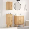 Fürdőszobai bútor szett fiókkal 3 pcs Barna 114 x 43 x 73.5 cm