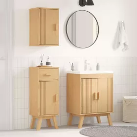   Fürdőszobai bútor szett fiókkal 3 pcs Barna 114 x 43 x 73.5 cm