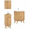 Fürdőszobai bútor szett fiókkal 3 pcs Barna 114 x 43 x 73.5 cm