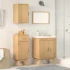 Fürdőszobai bútor szett fiókkal 3 pcs Barna 114 x 43 x 73.5 cm