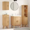 Fürdőszobai bútor szett fiókkal 4 pcs Barna 114 x 43 x 73.5 cm