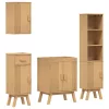 Fürdőszobai bútor szett fiókkal 4 pcs Barna 114 x 43 x 73.5 cm