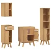 Fürdőszobai bútor szett fiókkal 4 pcs Barna 114 x 43 x 73.5 cm