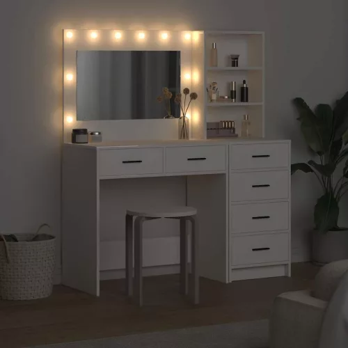 Öltözködőasztal fiókkal Fehér 78.5 x 41 x 135 cm Faanyag