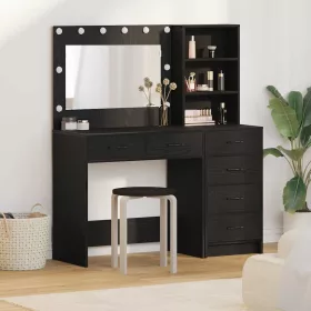   Öltözködőasztal fiókkal Fekete 78.5 x 41 x 135 cm Faanyag