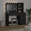 Öltözködőasztal fiókkal Fekete 78.5 x 41 x 135 cm Faanyag