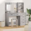 Öltözködőasztal Világosszürke 78.5 x 41 x 135 cm Faanyag