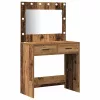 Öltözködőasztal fiókkal Barna 78.5 x 41 x 135 cm Faanyag