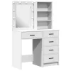 Öltözködőasztal fiókkal 2 pcs Fehér 50 x 41 x 135 cm Faanyag